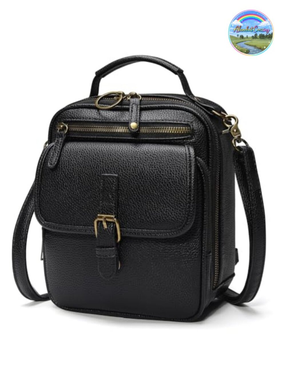 Vegan Leather Crossbody Messenger Bag Anti Theft Shoulder Purse